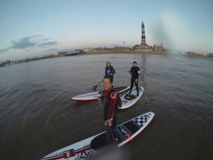 sup blackpool tower and north pier
